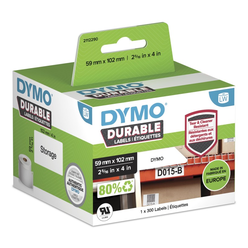 DYMO Durable White Self-Adhesive